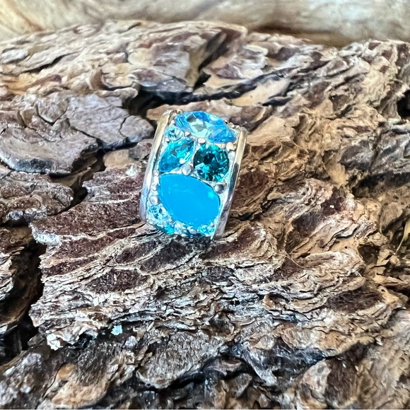 New Chamilia Swarovski Crystals Charm Mosaic Blue Multi Silver Bead Murano - Picture 11 of 13